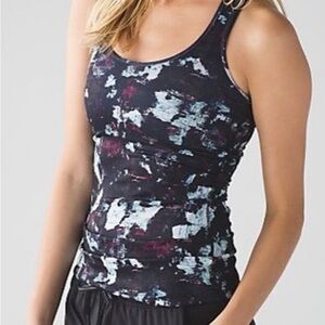 Lululemon Athletica Blue and Purple Static Blossom Racerback Tank Size 10